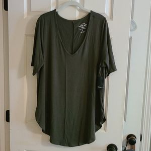 Green v neck top